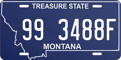 MT license plate 993488F