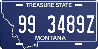 MT license plate 993489Z