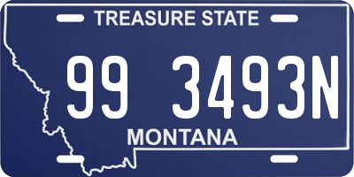 MT license plate 993493N