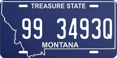 MT license plate 993493Q