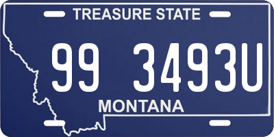 MT license plate 993493U