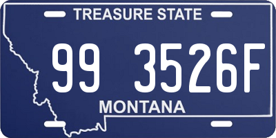 MT license plate 993526F