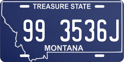 MT license plate 993536J