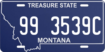 MT license plate 993539C