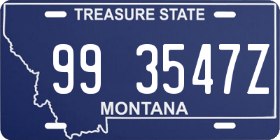 MT license plate 993547Z