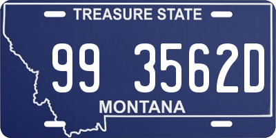 MT license plate 993562D