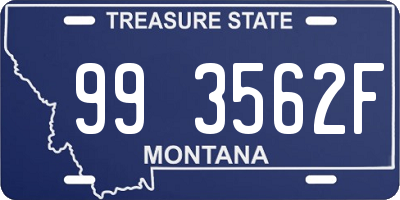 MT license plate 993562F