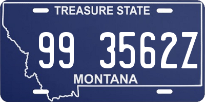 MT license plate 993562Z