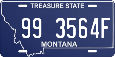 MT license plate 993564F