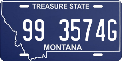 MT license plate 993574G