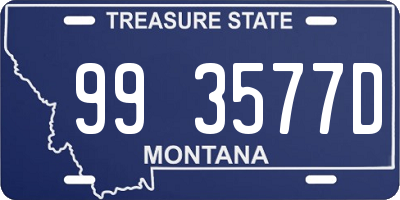 MT license plate 993577D