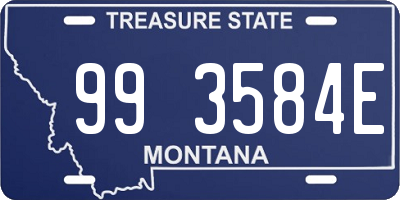 MT license plate 993584E