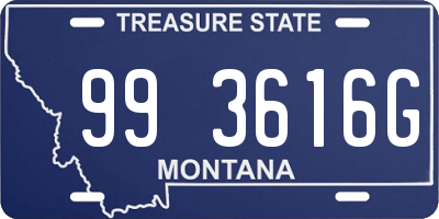 MT license plate 993616G