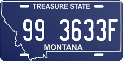 MT license plate 993633F