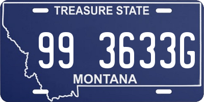 MT license plate 993633G