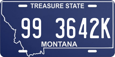 MT license plate 993642K