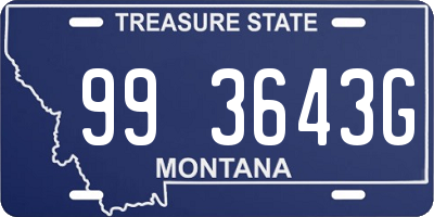 MT license plate 993643G