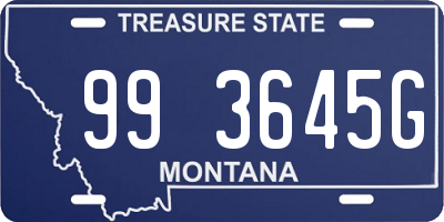 MT license plate 993645G