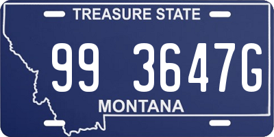 MT license plate 993647G