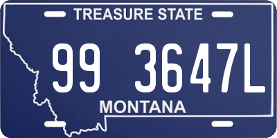 MT license plate 993647L