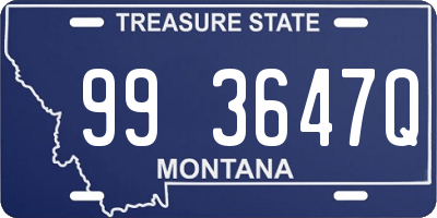 MT license plate 993647Q