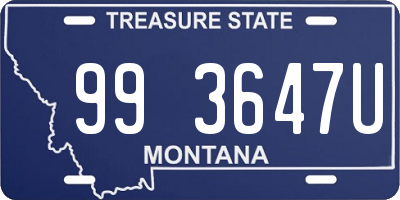 MT license plate 993647U