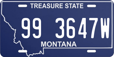 MT license plate 993647W