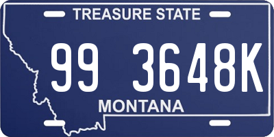 MT license plate 993648K