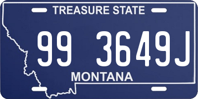 MT license plate 993649J