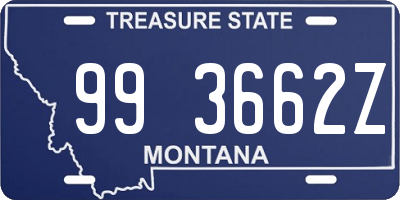 MT license plate 993662Z