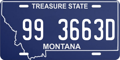 MT license plate 993663D