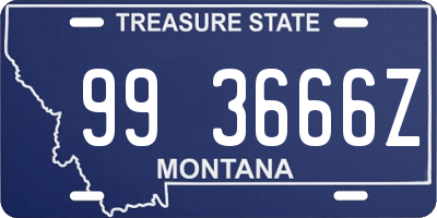 MT license plate 993666Z