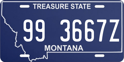 MT license plate 993667Z