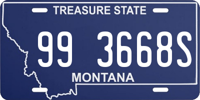 MT license plate 993668S