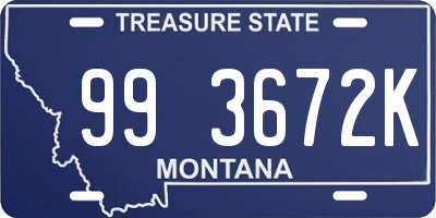 MT license plate 993672K