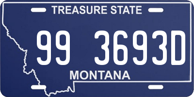 MT license plate 993693D