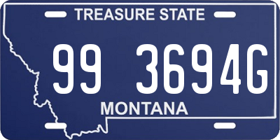 MT license plate 993694G