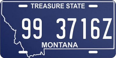 MT license plate 993716Z