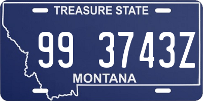 MT license plate 993743Z