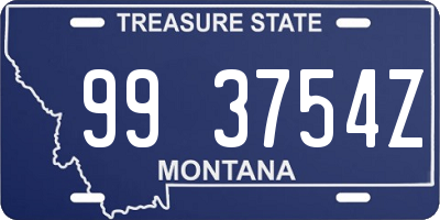 MT license plate 993754Z