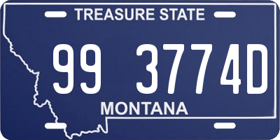 MT license plate 993774D