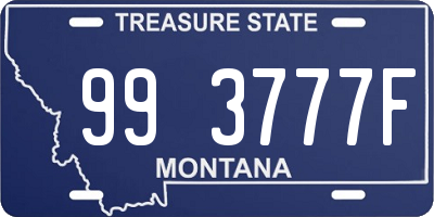 MT license plate 993777F