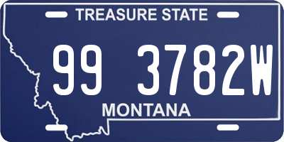 MT license plate 993782W