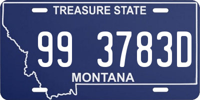 MT license plate 993783D