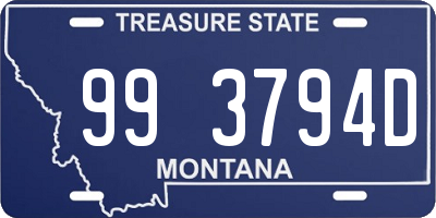 MT license plate 993794D