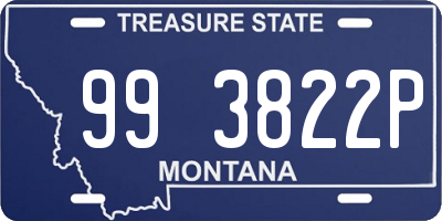 MT license plate 993822P