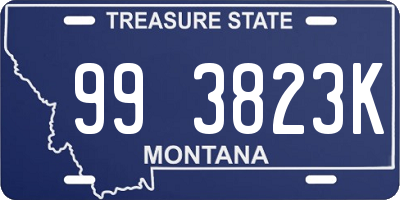 MT license plate 993823K