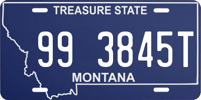 MT license plate 993845T