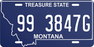 MT license plate 993847G