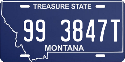 MT license plate 993847T